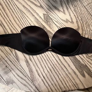 Victoria's Secret Very Sexy Strapless Bra Multi way Underwire Push Up 34C Black
